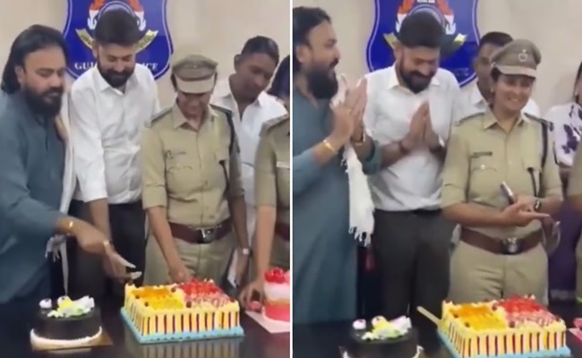 BJP Leader's Birthday In Police Station